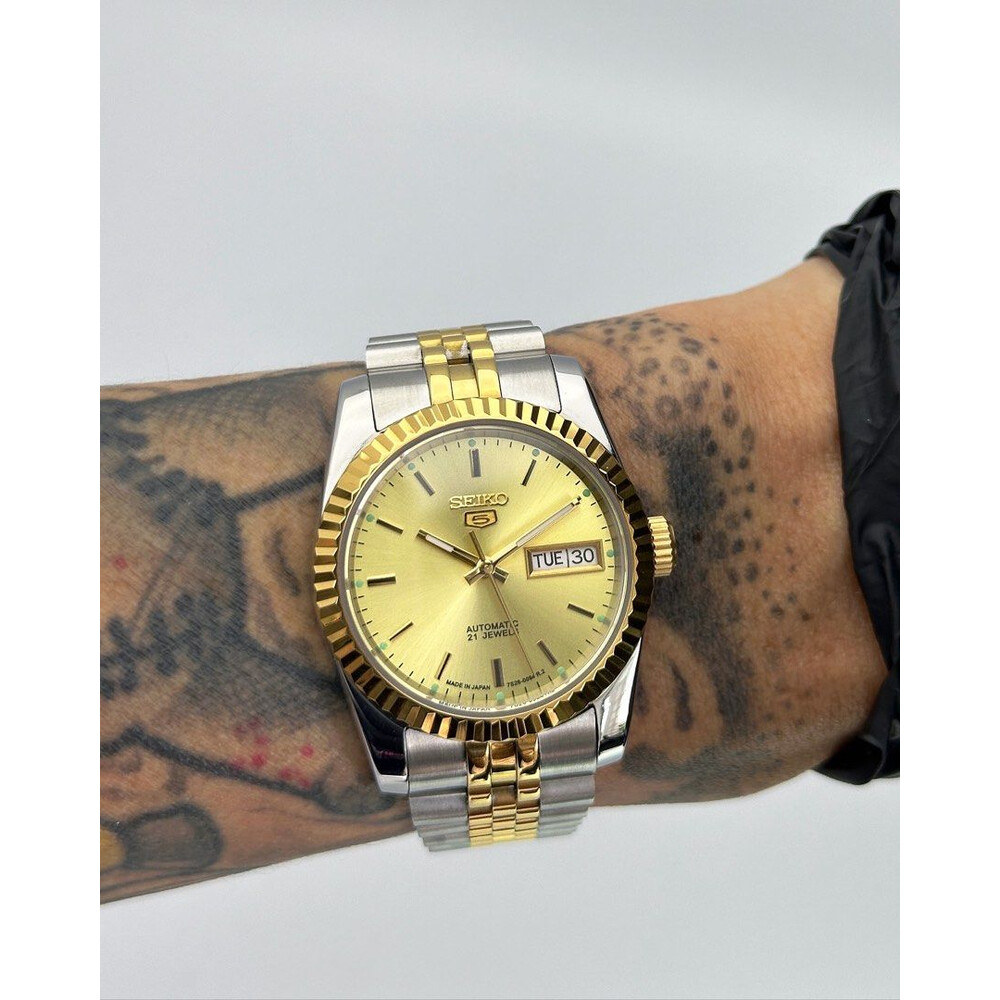 Custom Seiko Mod • 2-Tone Gold Seiko 5 Day-Datejust • 36mm